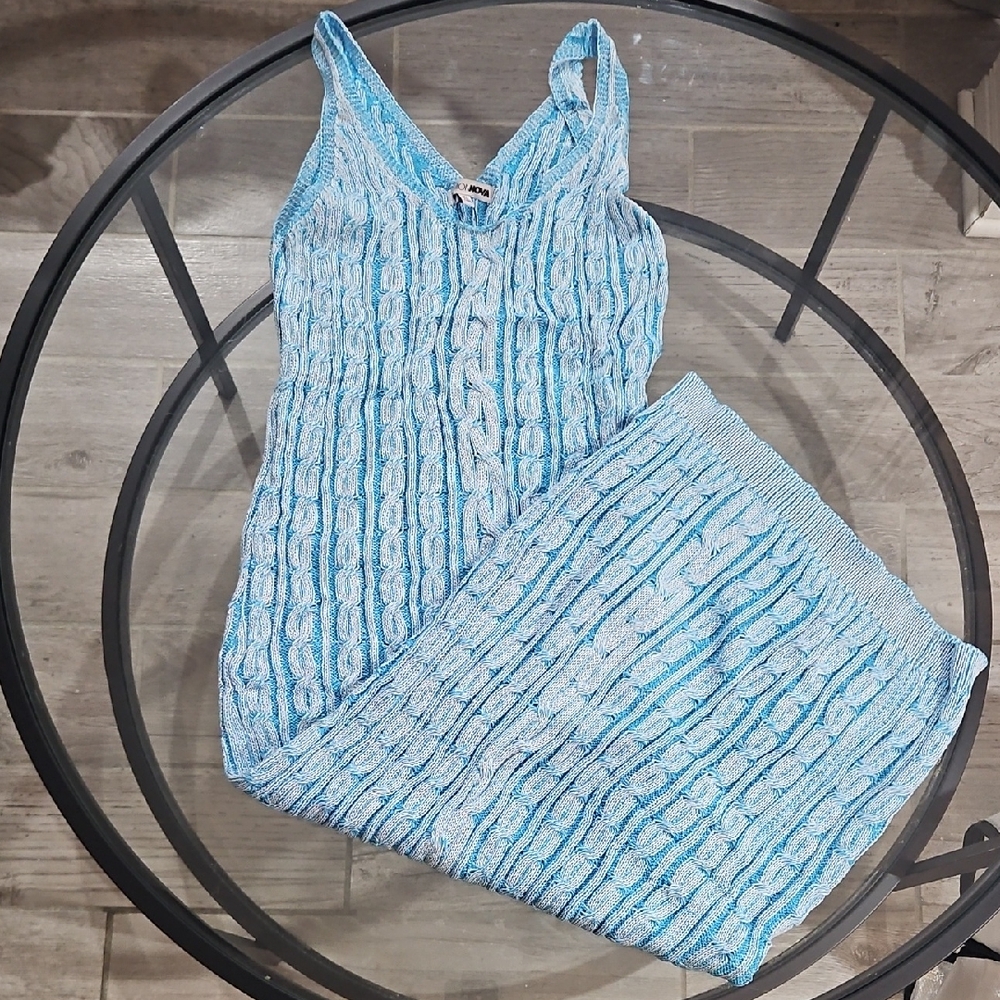 Blue Knit Maxi Dress Size XL